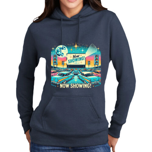 Drive-In Movie Ladies Hooded Sweatshirt Thumbnail