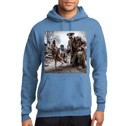 Officer Dog & Security Skeleton Pullover Hooded Sweatshirt Thumbnail