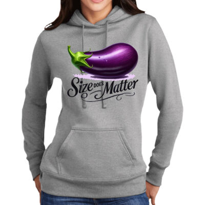 Size Does Matter Eggplant Pullover Hooded Sweatshirt Thumbnail