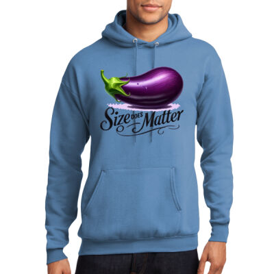 Size Does Matter Eggplant Pullover Hooded Sweatshirt Thumbnail