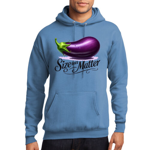 Size Does Matter Eggplant Pullover Hooded Sweatshirt Thumbnail