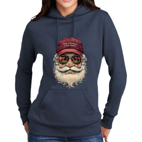 Make Christmas Great Again Santa Hooded Ladies Sweatshirt Thumbnail