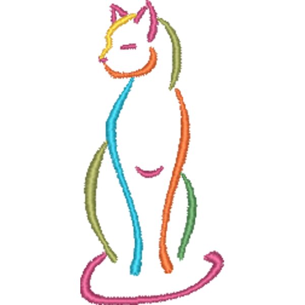 Cat Colorful Outline Thumbnail